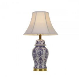 Telbix-Yoni Table Lamp - Antique Brass/White glazed
